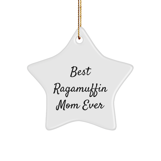 Ragamuffin Cat Mom Gifts from Friends, Funny Star Ornament for Christmas - Image 1