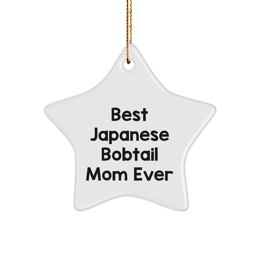 Japanese Bobtail Cat Lover's Star Ornament Gift from Mom, Best Japanese Bobtail Mom Ever, Christmas Unique Gifts for Women, Friends, and Family - Image 1
