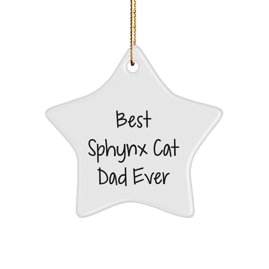 Sphynx Cat Dad Ever's Funny Star Ornament, Gifts from Best Sphynx Cat Lover, Perfect for Sphynx Cat Enthusiasts, Christmas Unique Gifts - Image 1
