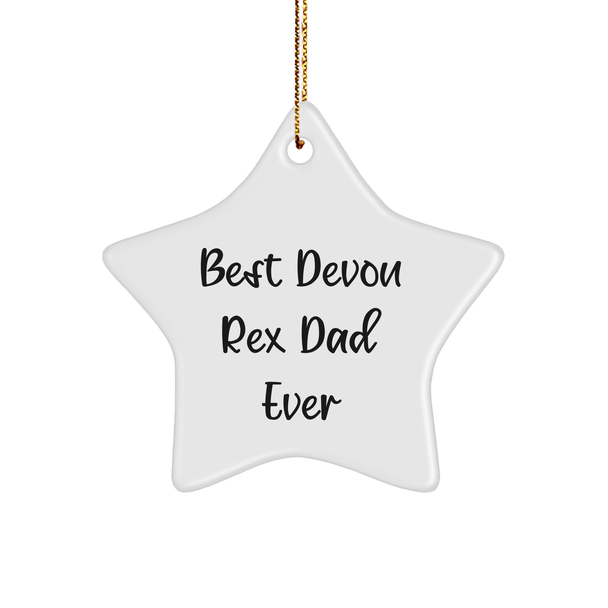 Devon Rex Cat Dad Ever Funny Star Ornament, Gifts from Friends to Family for Christmas - Image 1