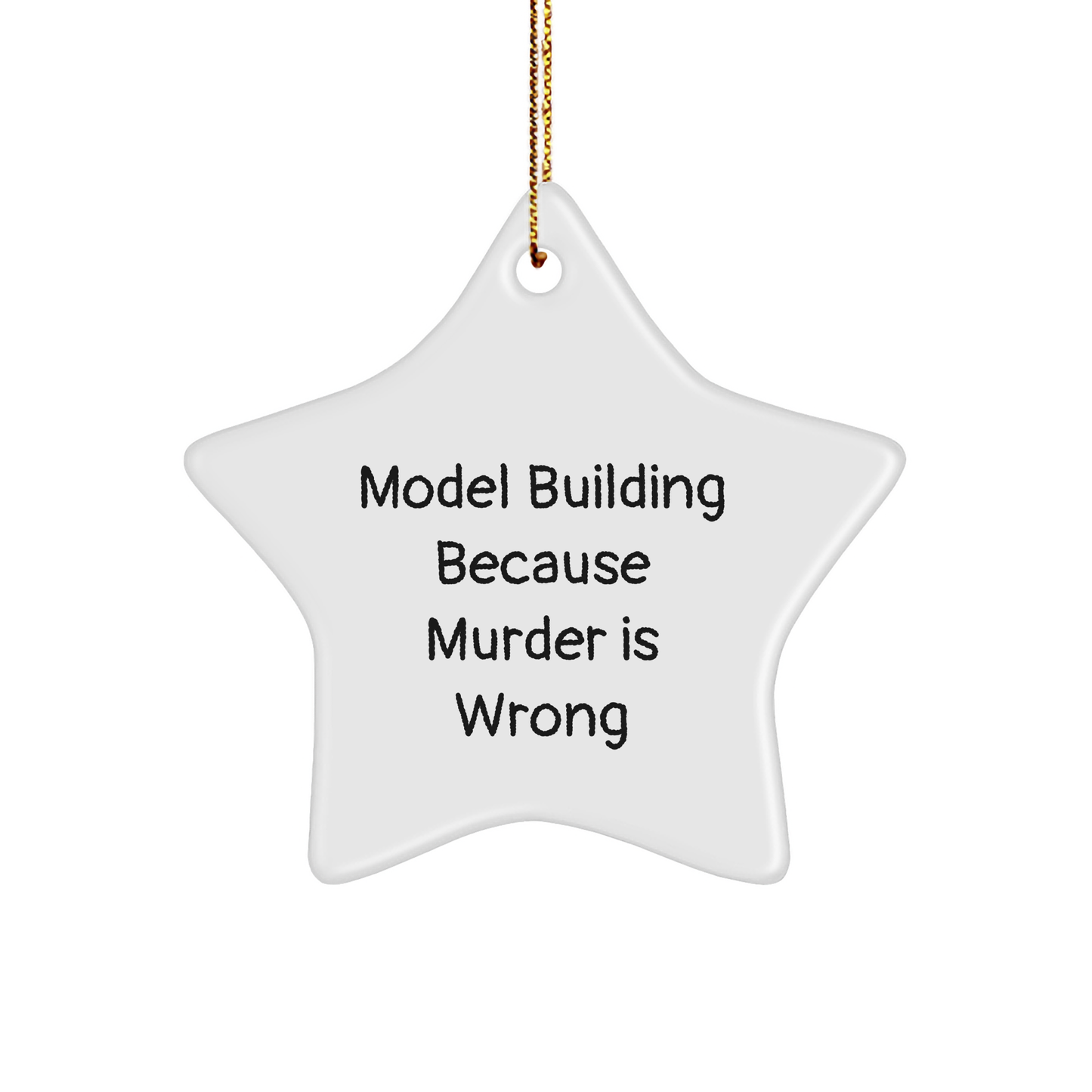 Model Building Star Ornament Gifts from Friends for Christmas - Star Shaped, White Color, Funny - Image 1