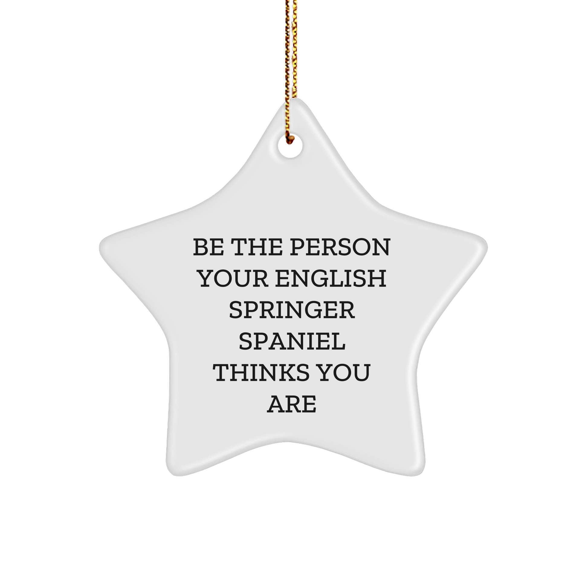 English Springer Spaniel Dog Gifts, Funny Star Ornament for Christmas, Gifts from Friends and Family for English Springer Spaniel Dog Lovers, Be the Person Quote - Image 1