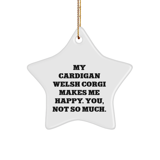 Funny Cardigan Welsh Corgi Dog Lover Gifts, Star Ornament from Friends, for Men, Women, or Family Christmas Unique Presents - Image 1