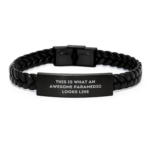 Rescue Worker Gifts from Friends, Inspirational Quote Interlaced Leather Bracelet for Men, Women, Graduation Unique Gifts, Awesome Rescue Worker Looks Like - Image 1