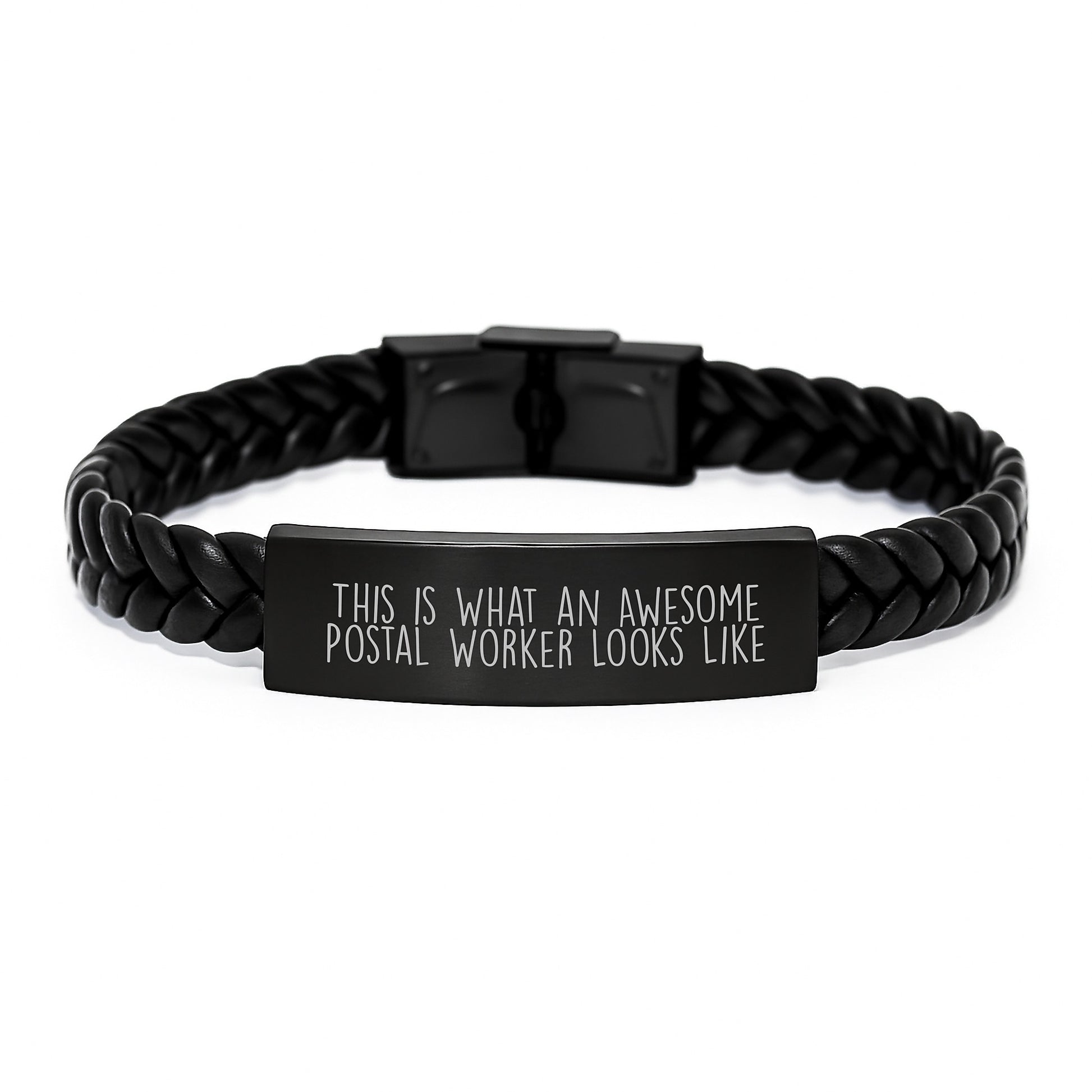 Gifts from Friends to Awesome Postal Workers, Inspirational Interlaced Leather Braceltes for Graduation, This Is What An Awesome Postal Worker Looks Like - Image 1