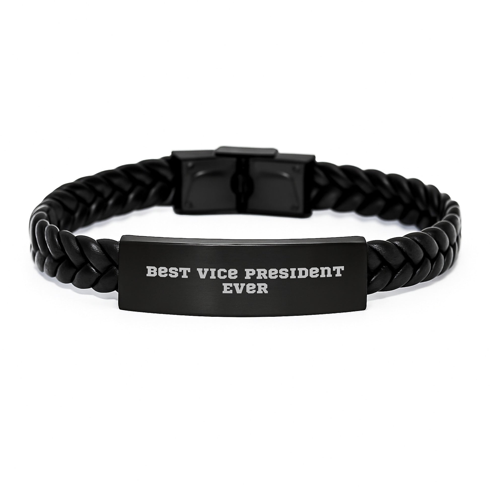 Funny Vice President Gifts, Best Vice President Ever Interlaced Leather Bracelet, Graduation Unique Gifts for Men, Women, Friends, Coworkers from Family, 'You're the Best VP Ever', 7.87 inches - Image 1
