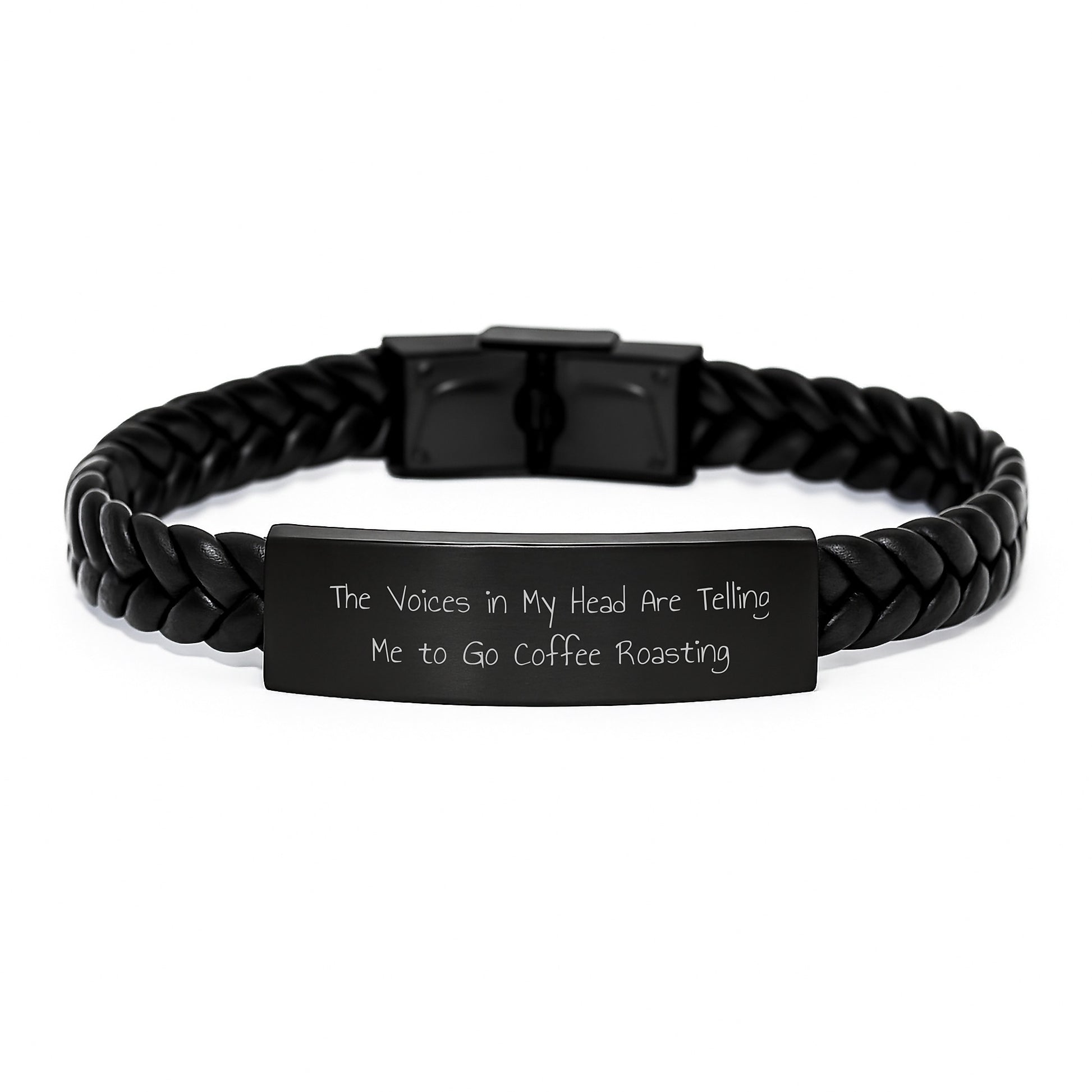 Funny Coffee Roasting Gifts for Men from Friends - Interlaced Leather Bracelet with Quote, Graduation Unique Gifts, Gifts from Friends to Coffee Roasting Enthusiasts - Image 1
