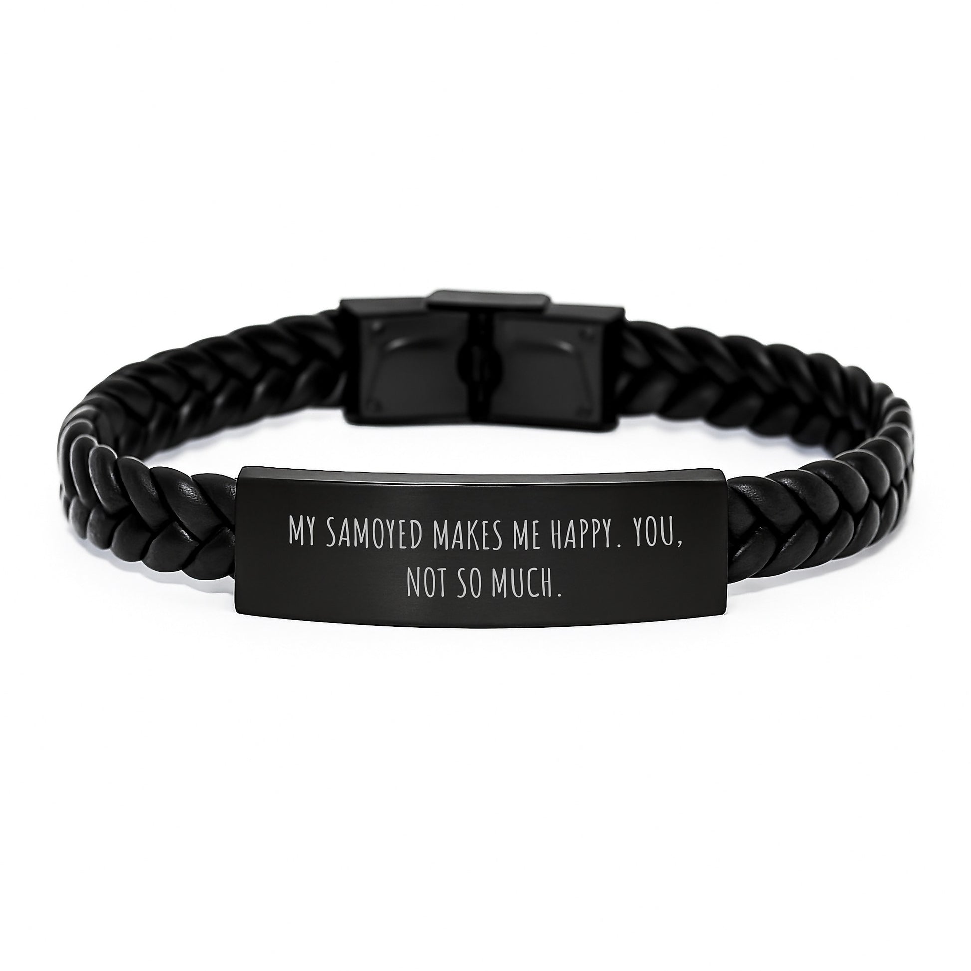 Funny Samoyed Dog Gifts - Interlaced Leather Bracelet, Gifts from Friends for Samoyed Dog Lovers, Birthday Unique Presents - Image 1