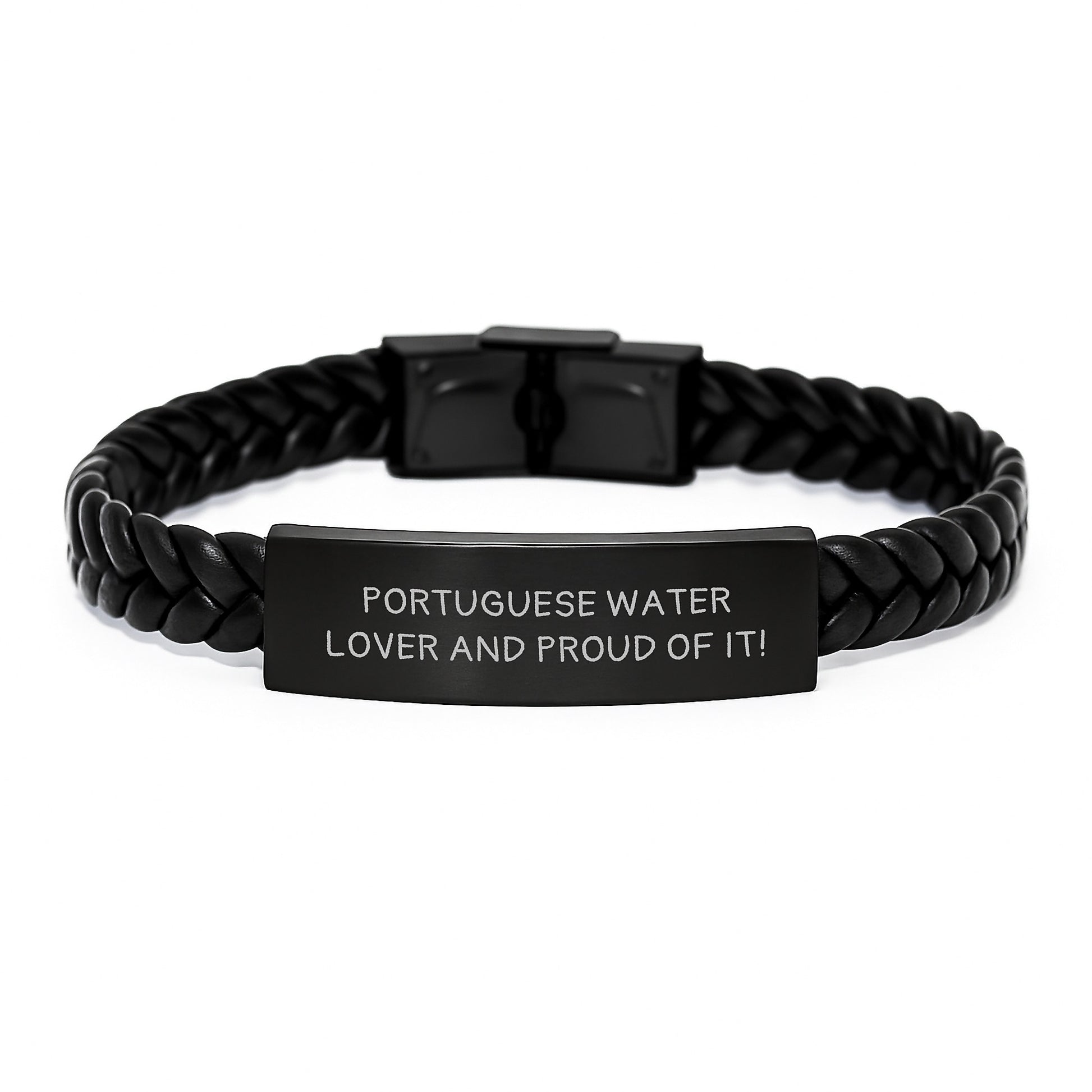 Portuguese Water Dog Lover's Funny Gift, Interlaced Leather Bracelet, Gifts from Family to Portuguese Water Dog, Birthday Unique Gifts - Image 1