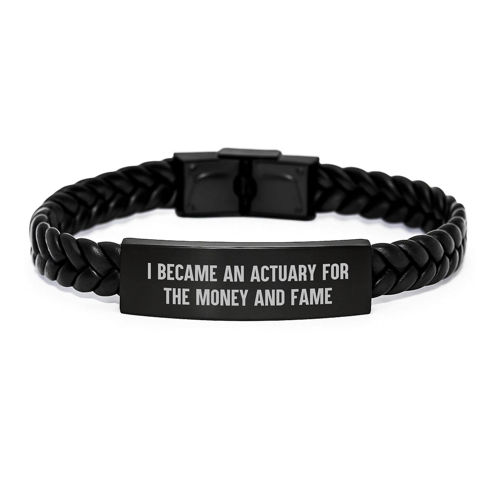 Actuary Gifts for Men, Funny Quote Interlaced Leather Bracelet, Gifts from Family to Actuary, Graduation Unique Gifts - Image 1