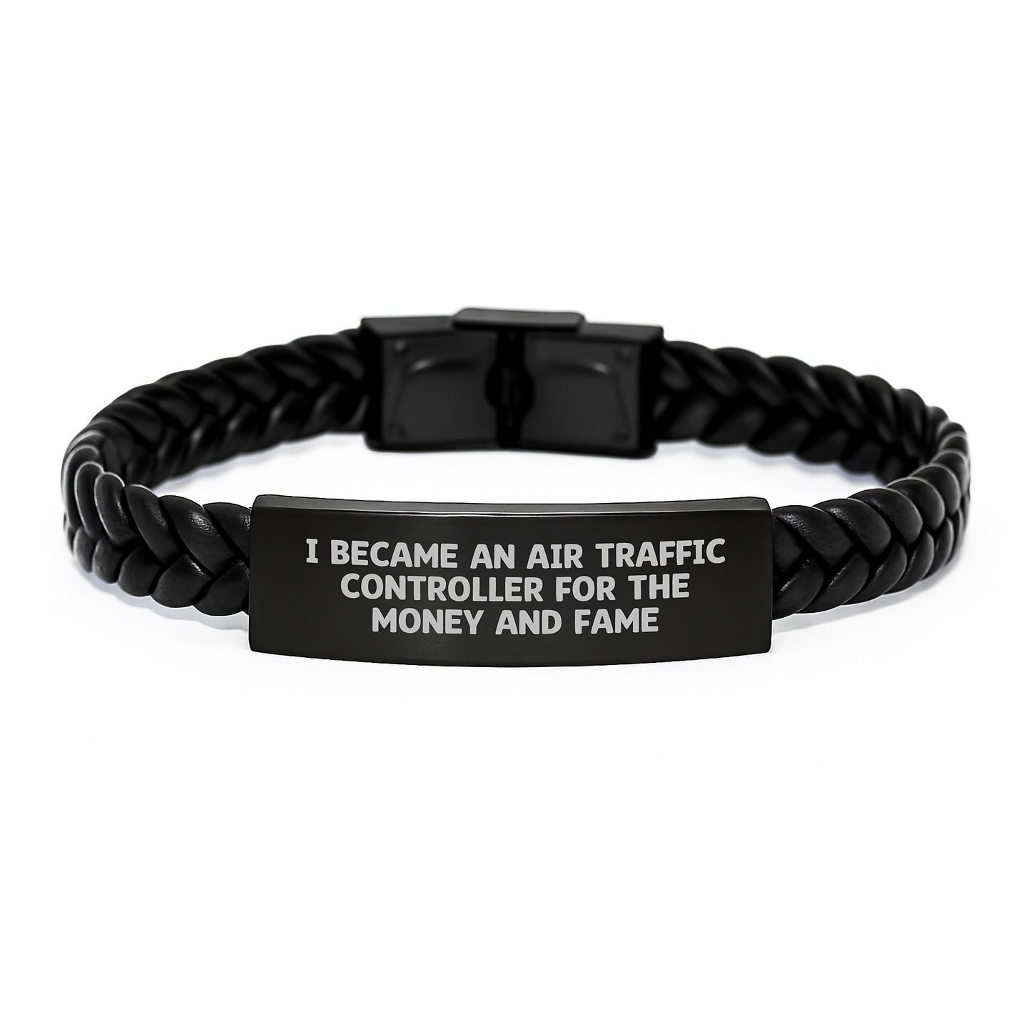 Air Traffic Controller Funny Quote Interlaced Leather Bracelet Gifts from Men to Air Traffic Controller Friends - Image 1