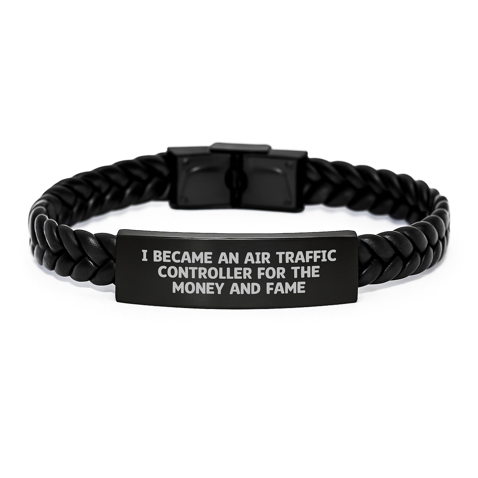 Air Traffic Controller Funny Quote Interlaced Leather Bracelet Gifts from Men to Air Traffic Controller Friends - Image 1