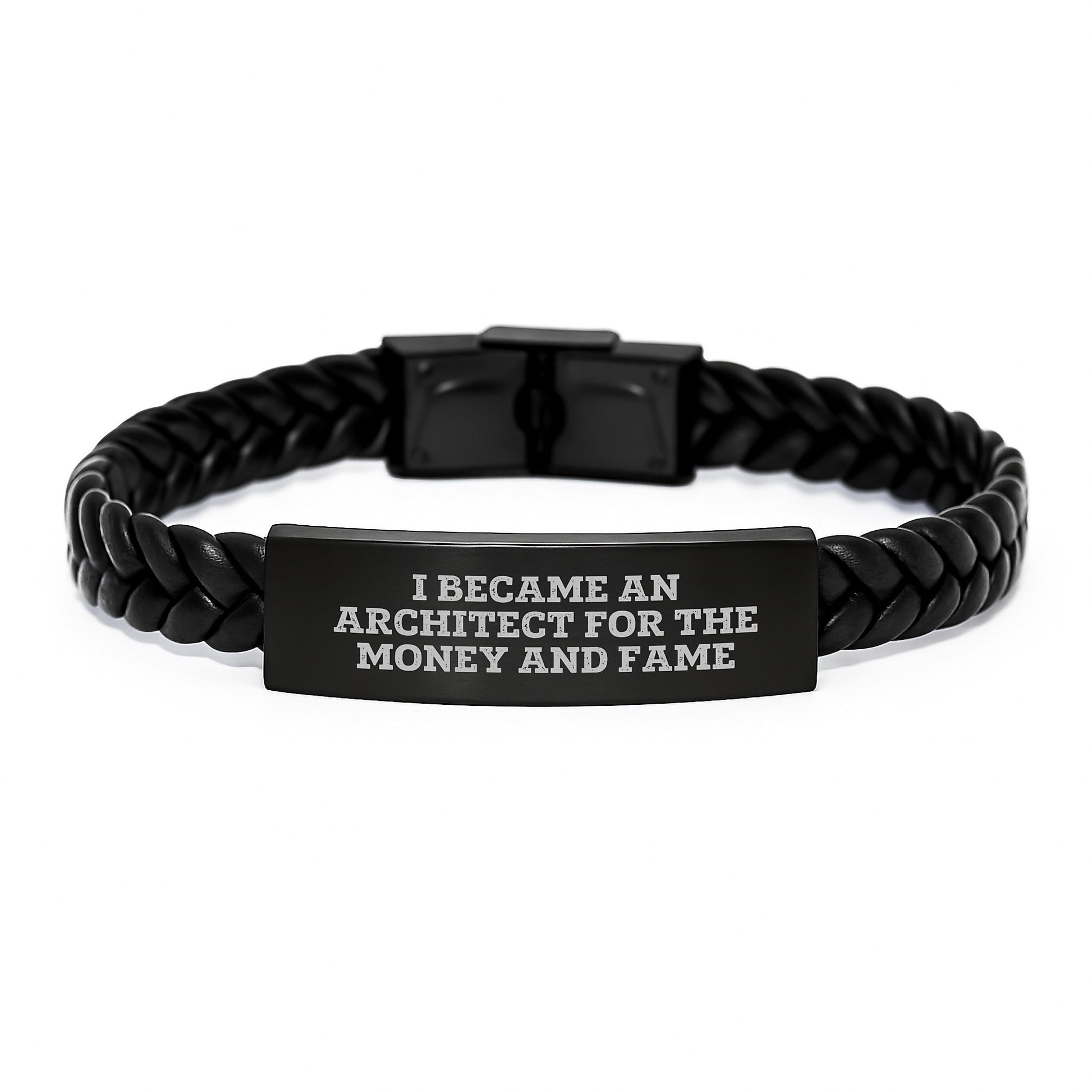 Architect Gifts, Funny Quote, Interlaced Leather Bracelet for Graduation, Gifts from Friends, Gifts for Architect - Image 1