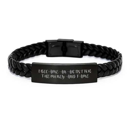 Artist Gifts Funny Quote Interlaced Leather Bracelet for Men and Women from Friends and Family, Graduation Unique Gifts for Artist - Image 1