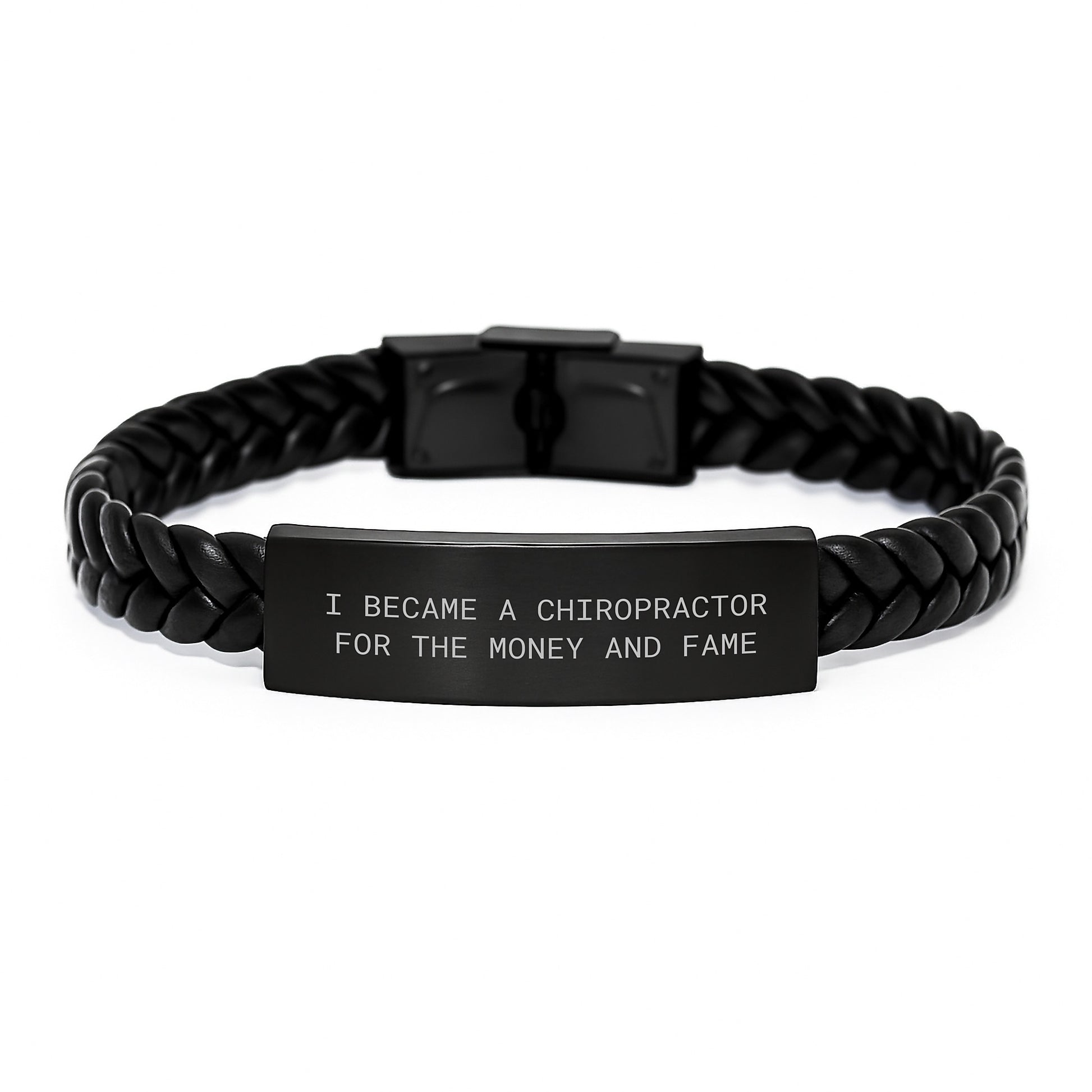 Chiropractor Gifts from Friends, Unique Interlaced Leather Bracelet for Men and Women, Funny Quote Inspired, Graduation Unique Gifts for Him/Her - Image 1