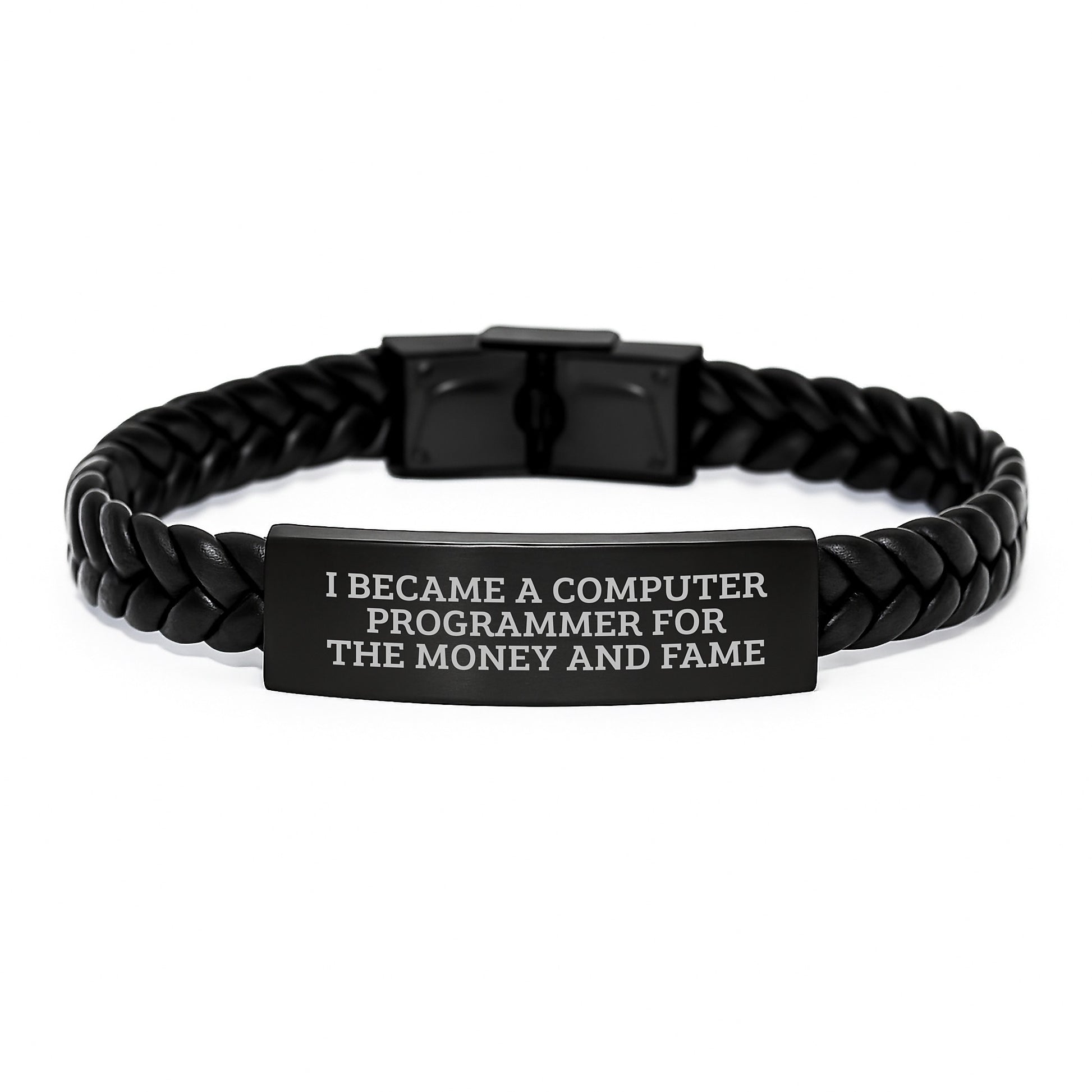 Funny Computer Programmer Gifts, Interlaced Leather Bracelet for Men from Friends, Inspirational Quote Birthday Unique Gifts for Him - Image 1