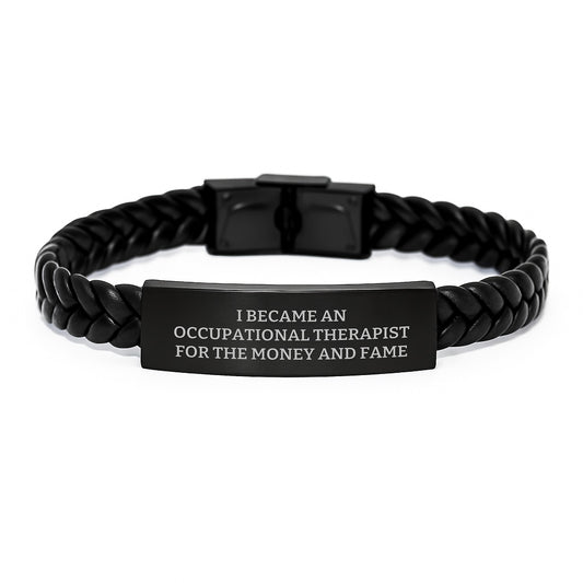Occupational Therapist Gifts, Funny Quote Interlaced Leather Bracelet, Gifts from Friends to Occupational Therapist, Graduation Unique Gifts for Occupational Therapist - Image 1