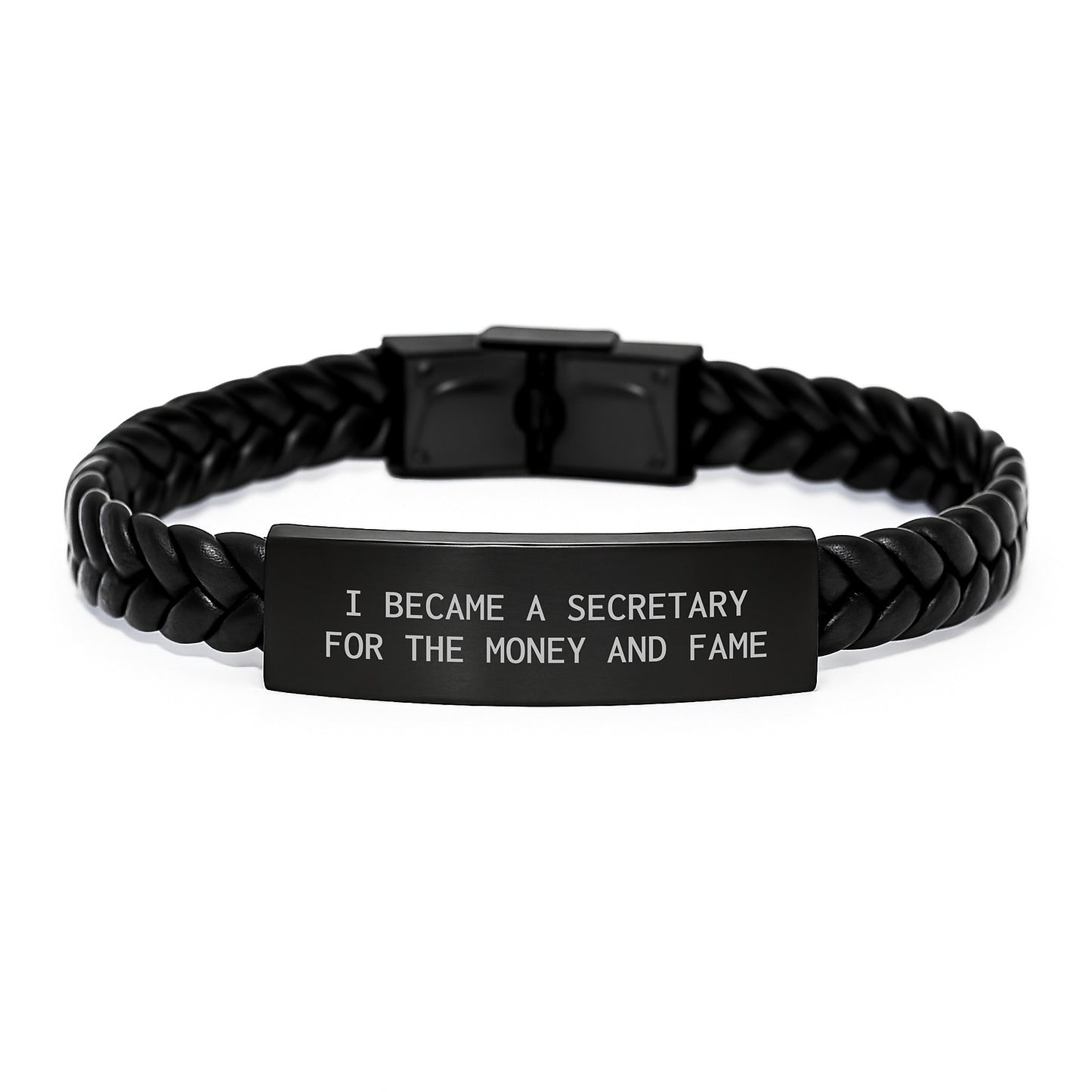 Gifts from Friends for Secretary Interlaced Leather Bracelet with Inspirational Quote, Perfect for Graduation Unique Gifts - Image 1