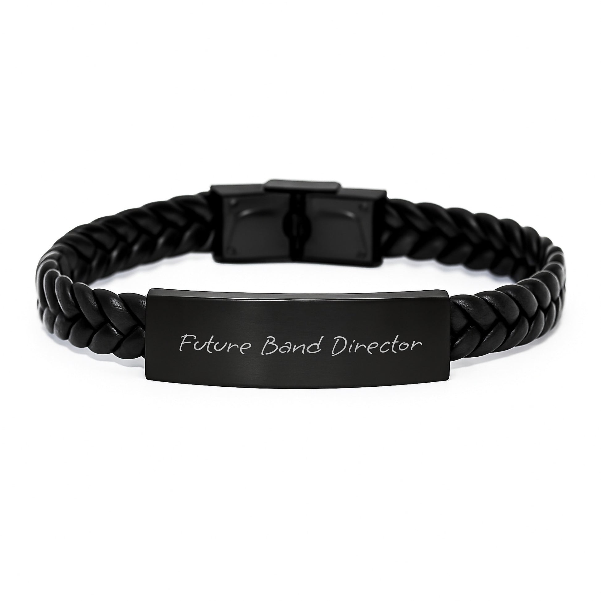 Funny Future Band Director Birthday Unique Gift Ideas from Friends - Interlaced Leather Bracelet, Band Director Gifts for Him or Her - Image 1