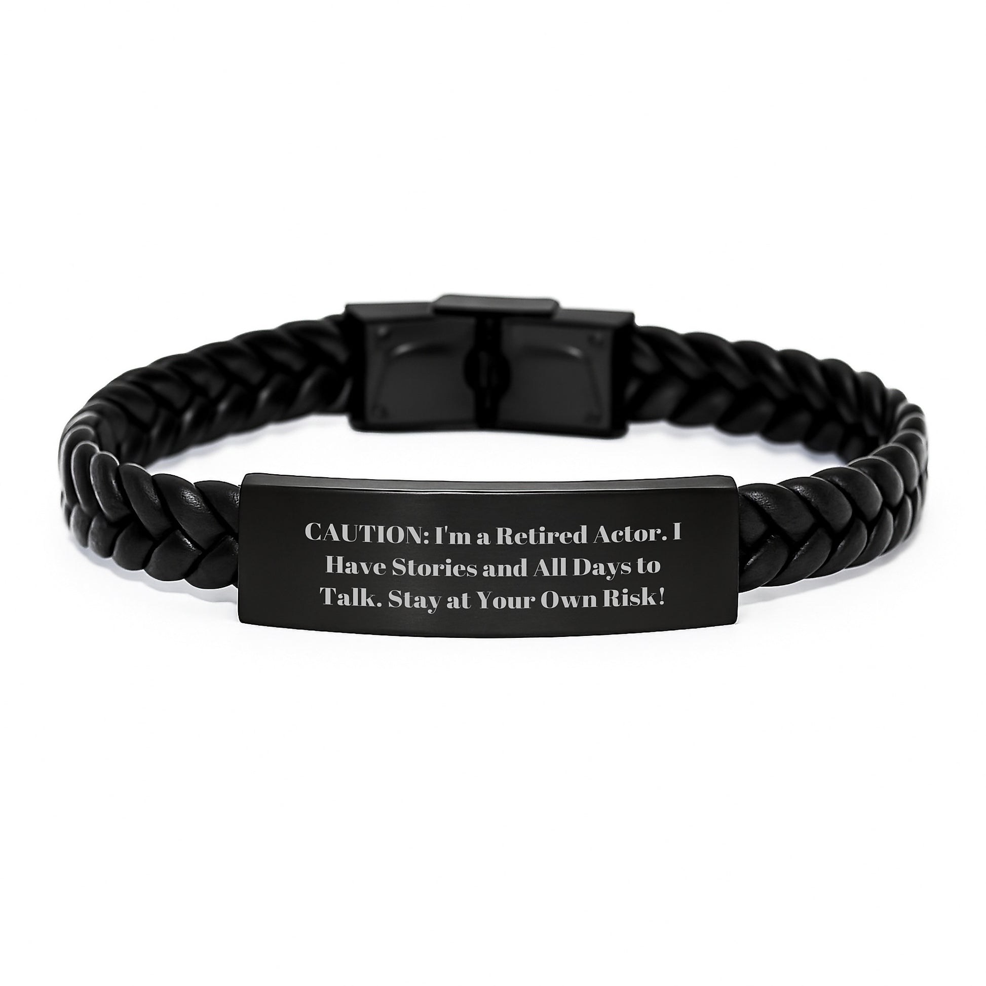 Actor's Cautionary Warning: Funny Interlaced Leather Birthday Unique Gifts for Him from Friends - Image 1