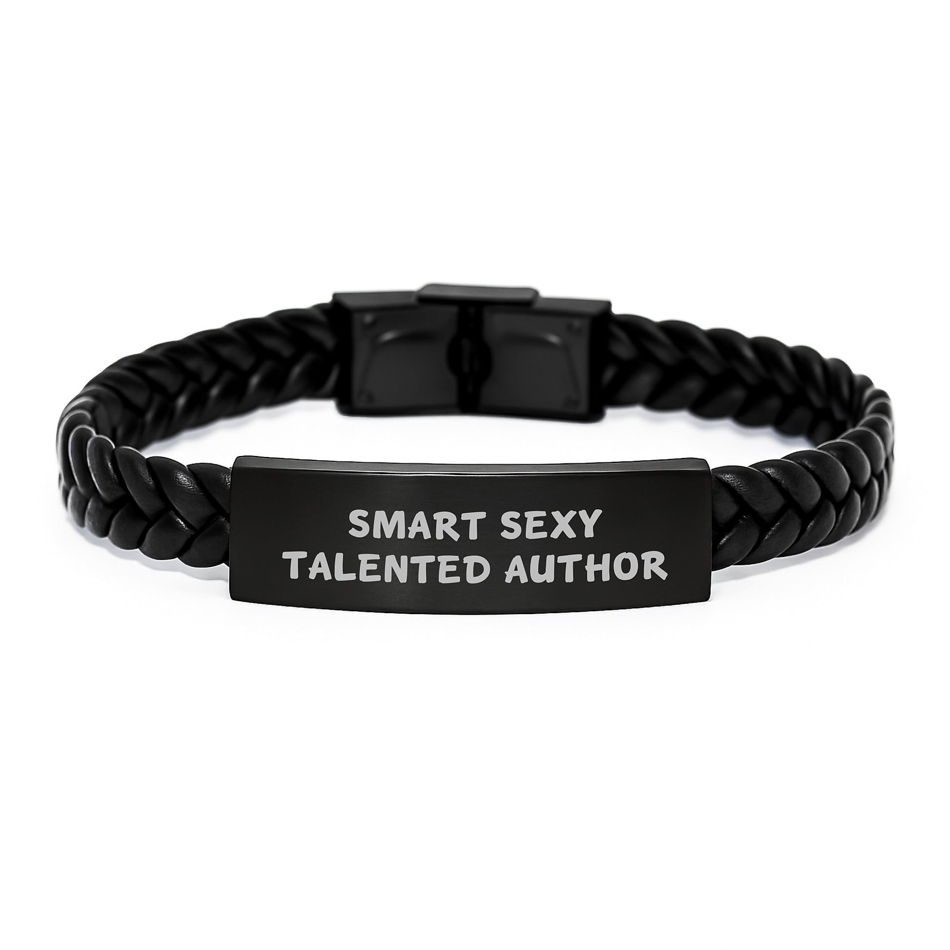 Smart Sexy Talented Author Birthday Unique Gift Ideas Funny Author Quote Interlaced Leather Bracelet Gifts from Friends to Author - Image 1