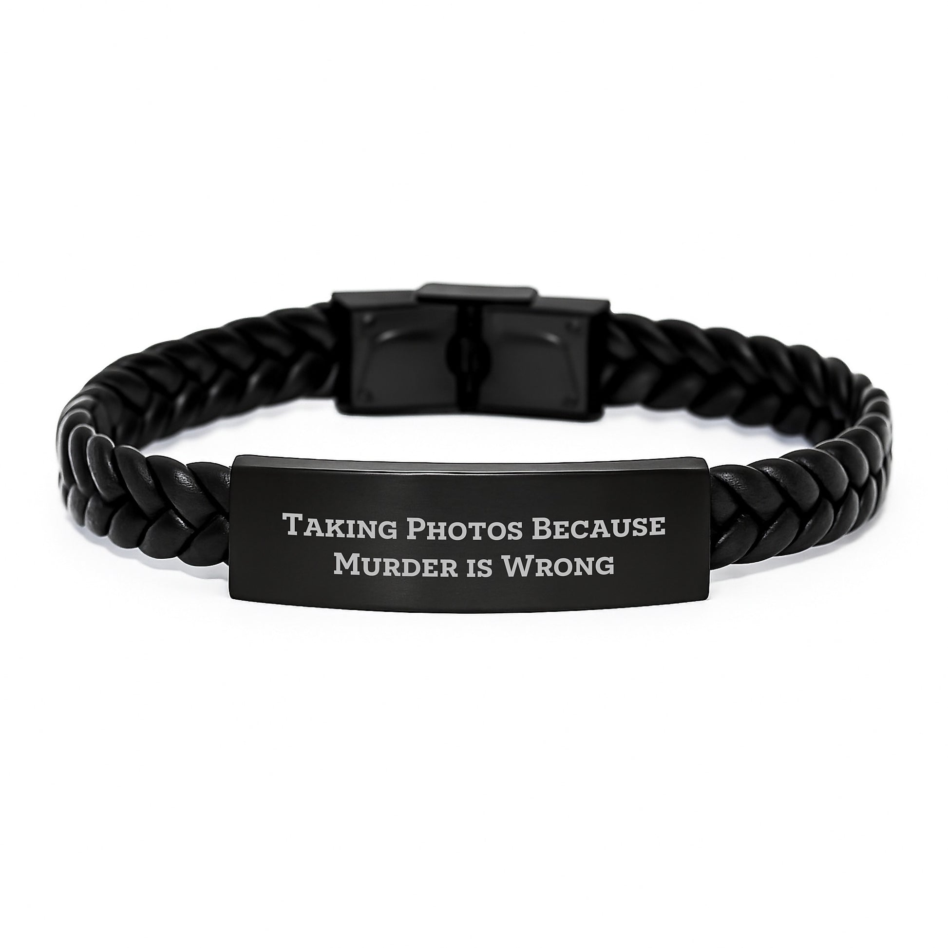 Taking Photos Funny Quote Interlaced Leather Braclet Gifts from Men to Taking Photos Lovers on Birthday Unique Occasions - Image 1