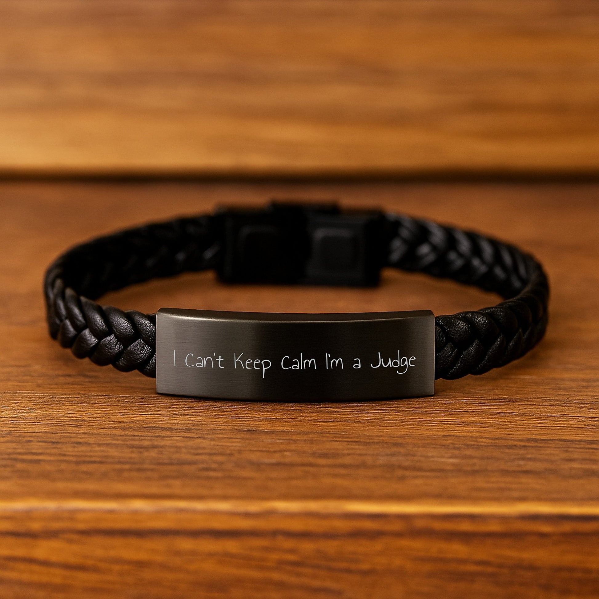 Funny Judge Gifts for Men - I Can't Keep Calm I'm A Judge Interlaced Leather Bracelet, Graduation Unique Gifts from Friends - Image 2