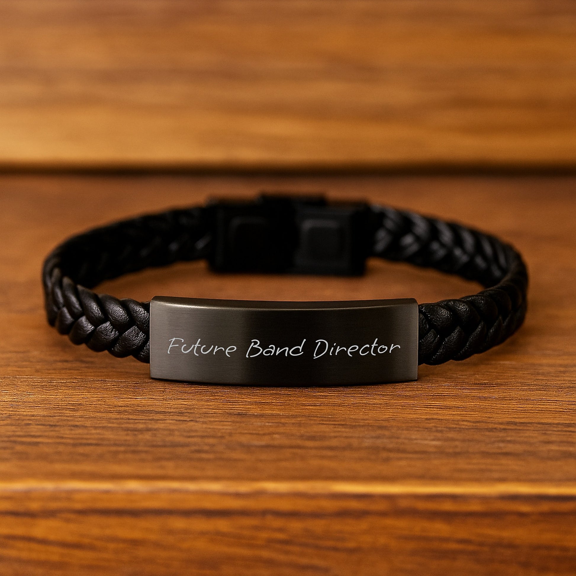 Funny Future Band Director Birthday Unique Gift Ideas from Friends - Interlaced Leather Bracelet, Band Director Gifts for Him or Her - Image 2