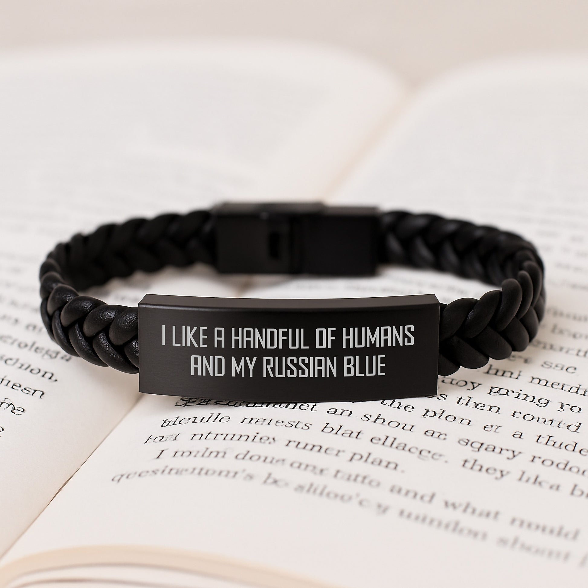 Russian Blue Cat Lovers Funny Interlaced Leather Bracelet Gifts from Friends for Birthday - Image 3