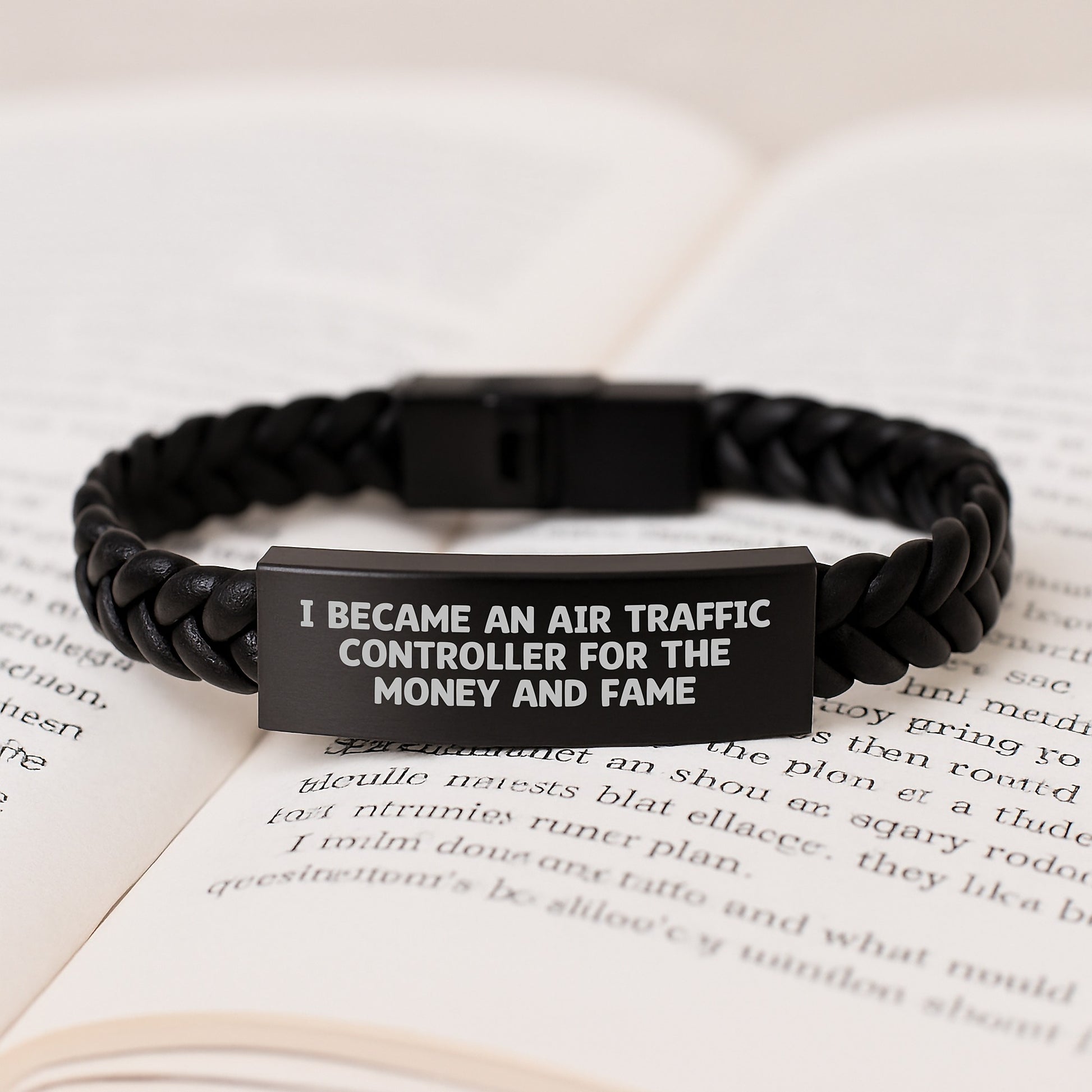 Air Traffic Controller Funny Quote Interlaced Leather Bracelet Gifts from Men to Air Traffic Controller Friends - Image 3