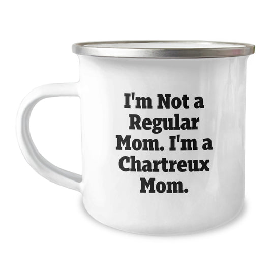 Chartreux Cat Mom Funny Camping Mug Gifts from Family to Graduates, Unique Mugs for Women Friends Coworkers - Image 1