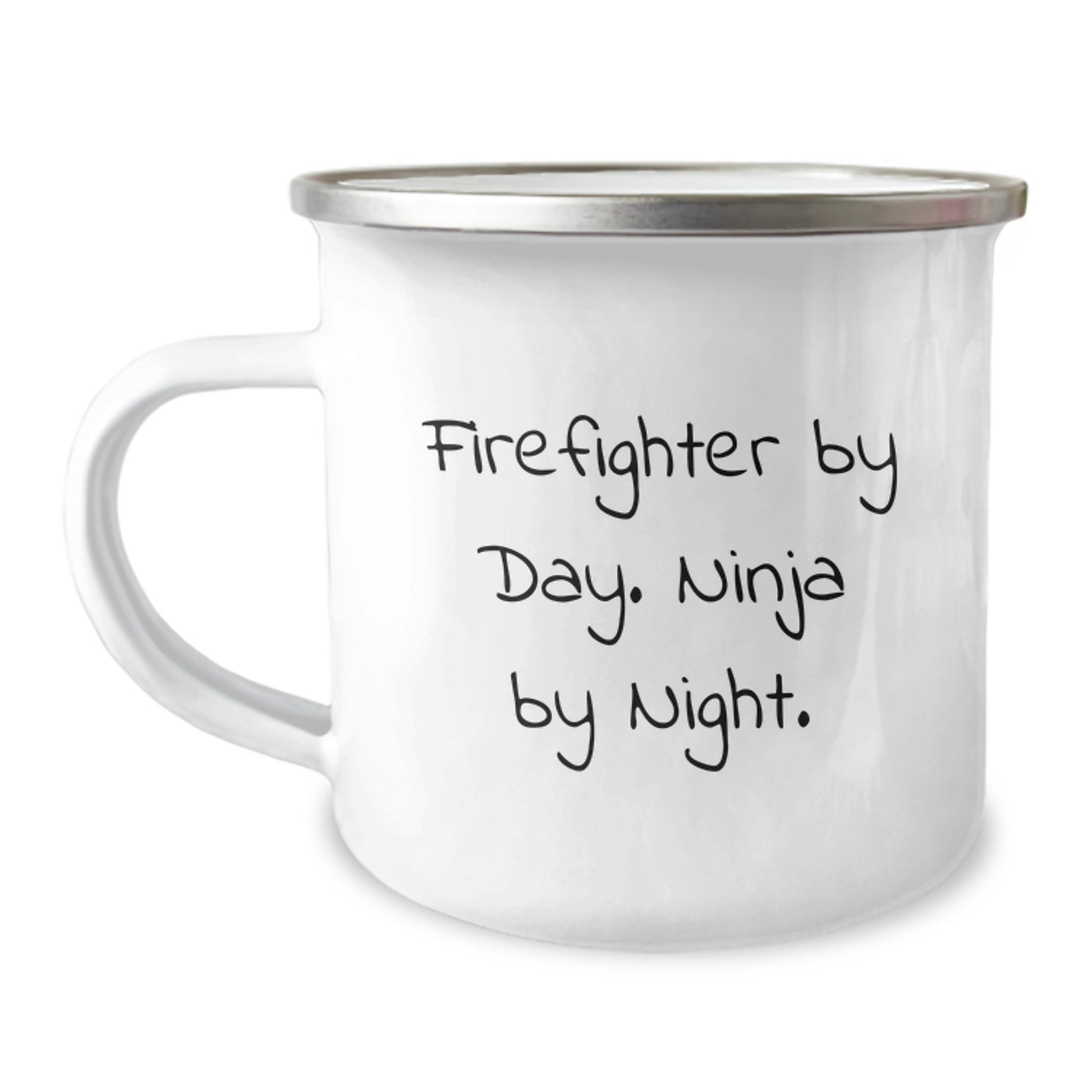 Firefighter Gifts from Men, Funny Camping Mug for Graduation, 'Firefighter By Day. Ninja By Night.' Quote - Image 1