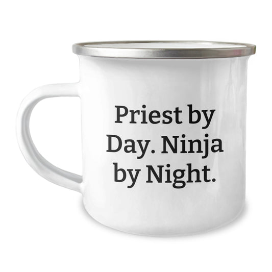 Priest Gifts by Day, Camping Mug by Night - Funny Quote Graduation Unique Gifts from Men to Priest - Image 1