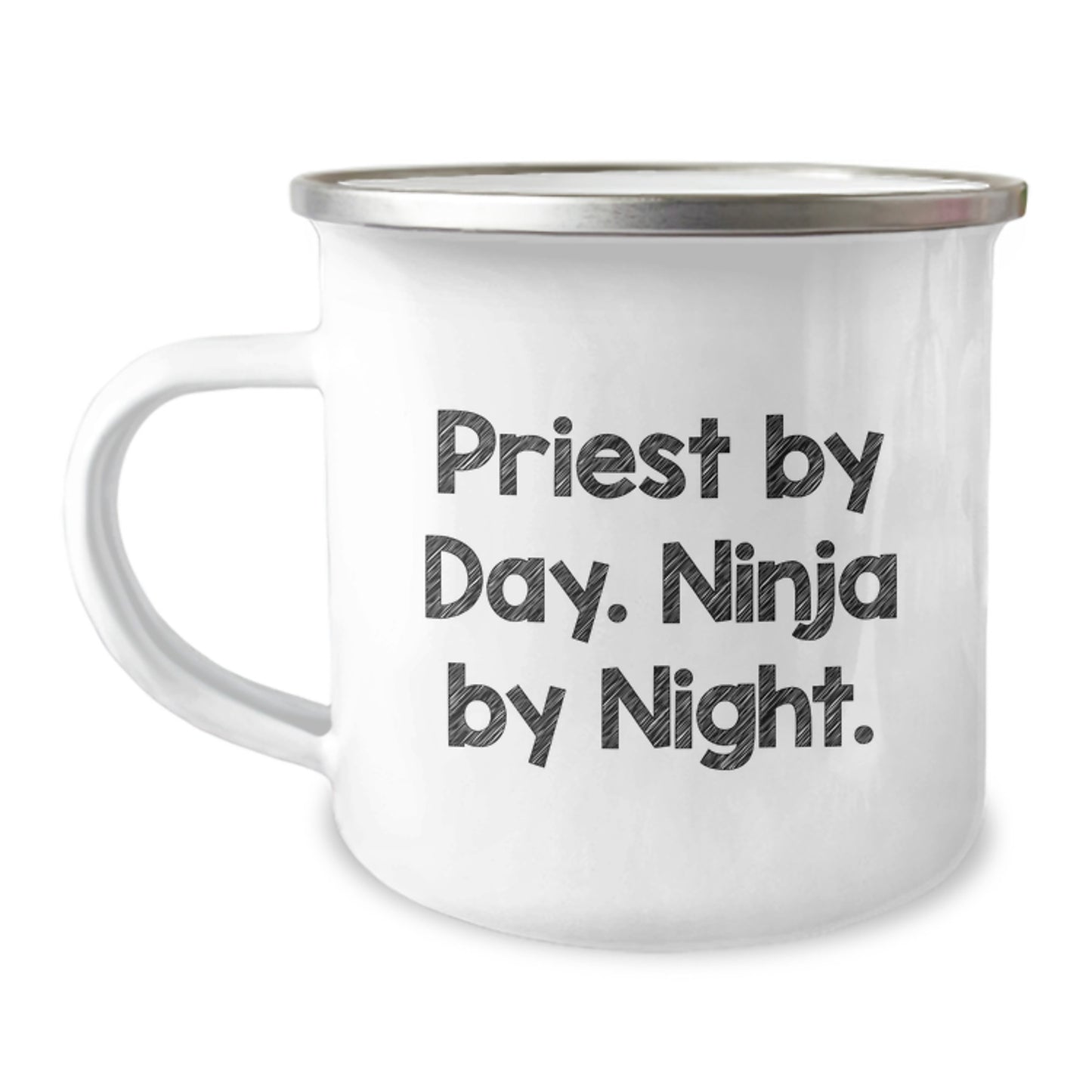 Priest Gifts by Day, Ninja Camping Mug by Night for Men, Funny Graduation Unique Gifts from Friends - Image 1