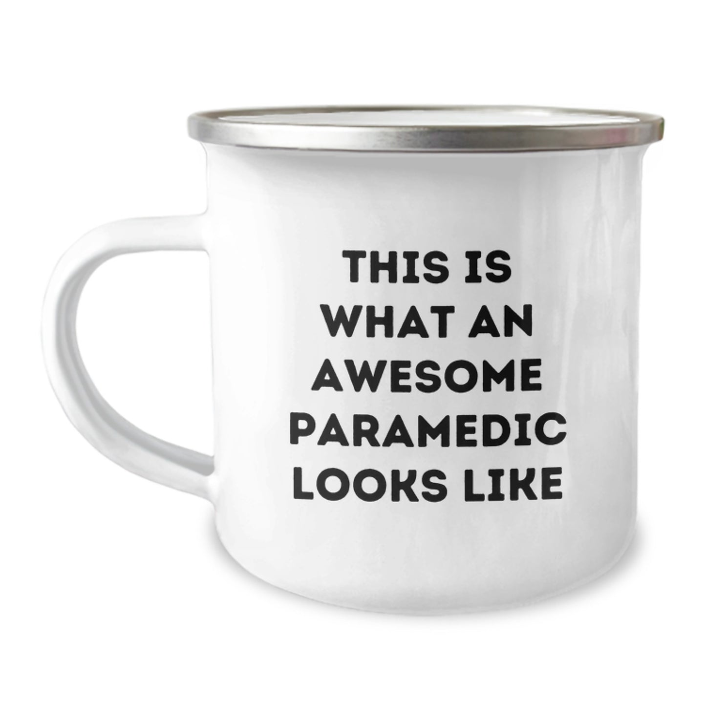 Funny Rescue Worker Camping Mug, Gifts from Family to Awesome Rescue Worker, 12 oz Stainless Steel with Enamel Finish, This Is What An Awesome Rescue Worker Looks Like, Graduation Unique Gifts - Image 1