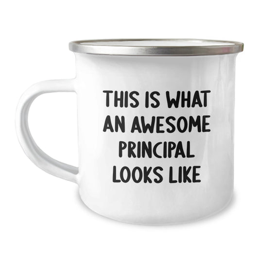 Funny Principal Gifts, This Is What An Awesome Principal Looks Like, Camping Mug for Graduation, Gifts from Friends for Principal - Image 1