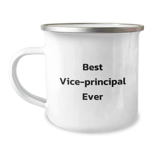 Funny Vice-Principal Gifts for Men from Friends - 'Best Vice-Principal Ever' Quote on a 12 oz Stainless Steel Camping Mug for Graduation - Image 1