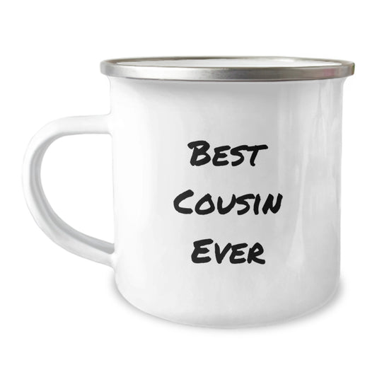 Funny Cousin Gifts, Best Cousin Ever, 12 oz Camping Mug, Birthday Unique Gifts from Family to Cousin, Gifts for Cousin - Image 1