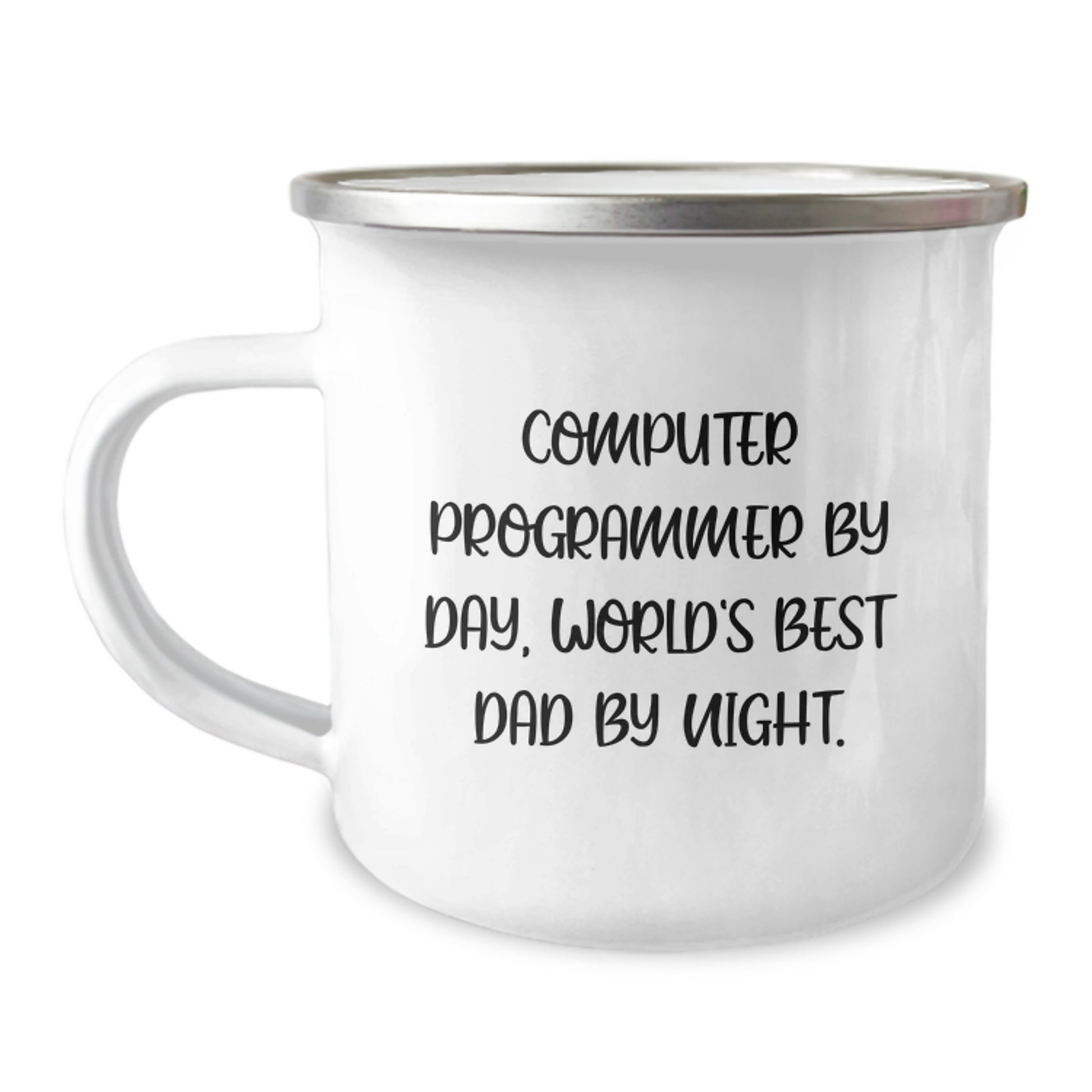 Computer Programmer Mugs, Funny Gifts from Dad to Computer Programmer, Camping Mug for Graduation, 'Computer Programmer By Day, World's Best Dad By Night.' - Image 1