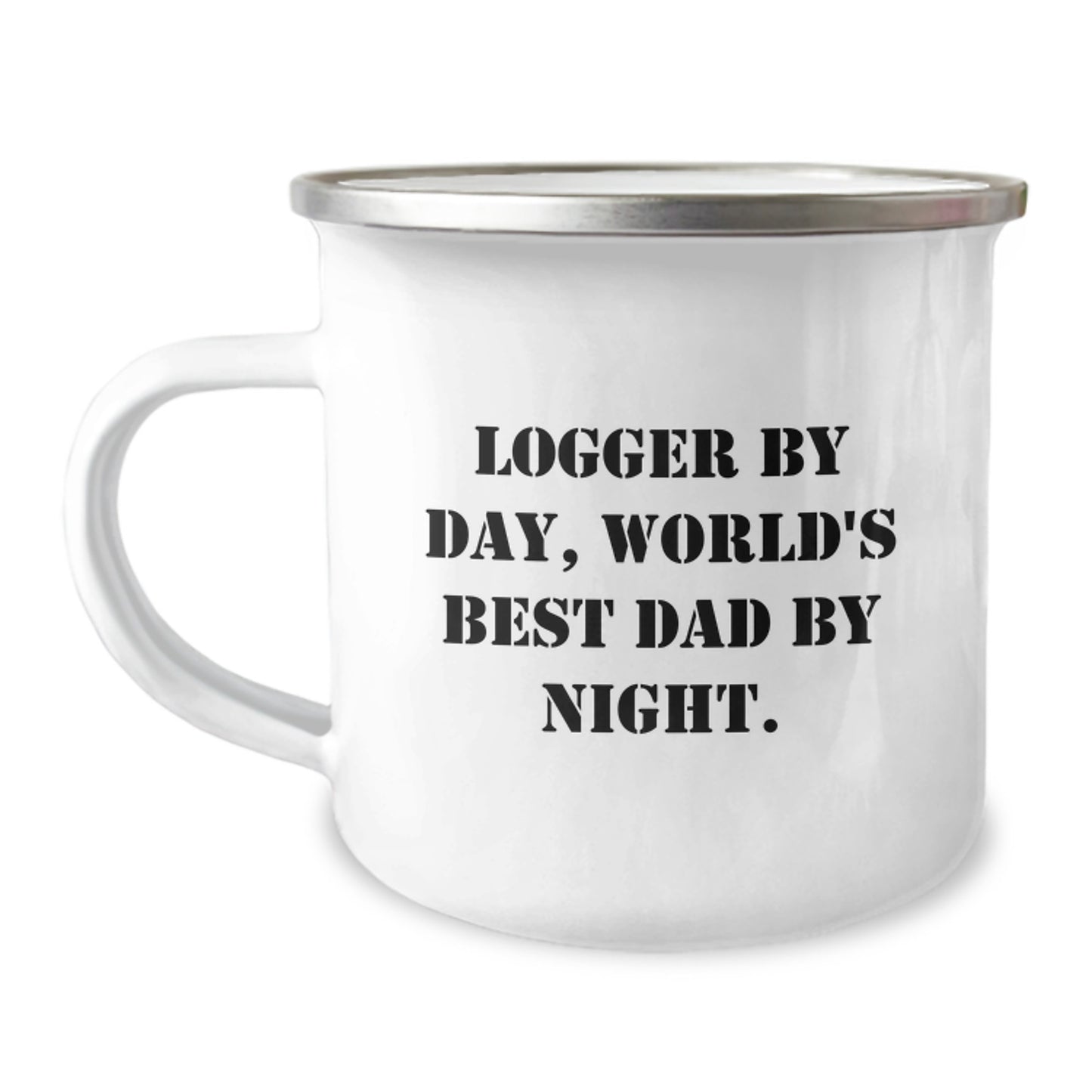 Logger Gifts from Friends for Birthday - Funny Quote Logger By Day, World's Best Dad By Night. Camping Mug, Unique Gifts for Logger - Image 1