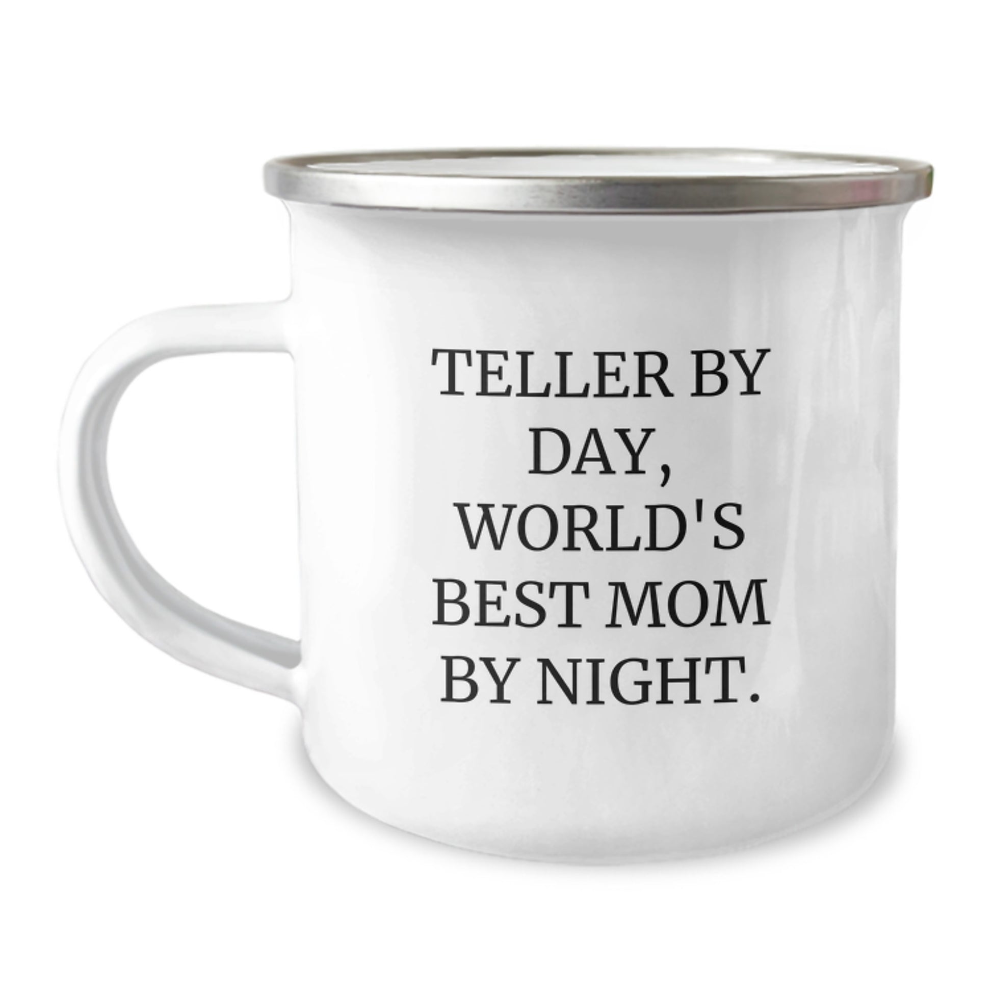 Teller Gifts, World's Best Mom Camping Mug, Funny Graduation Gift from Mom to Teller, 12 oz Stainless Steel with Enamel Finish - Image 1