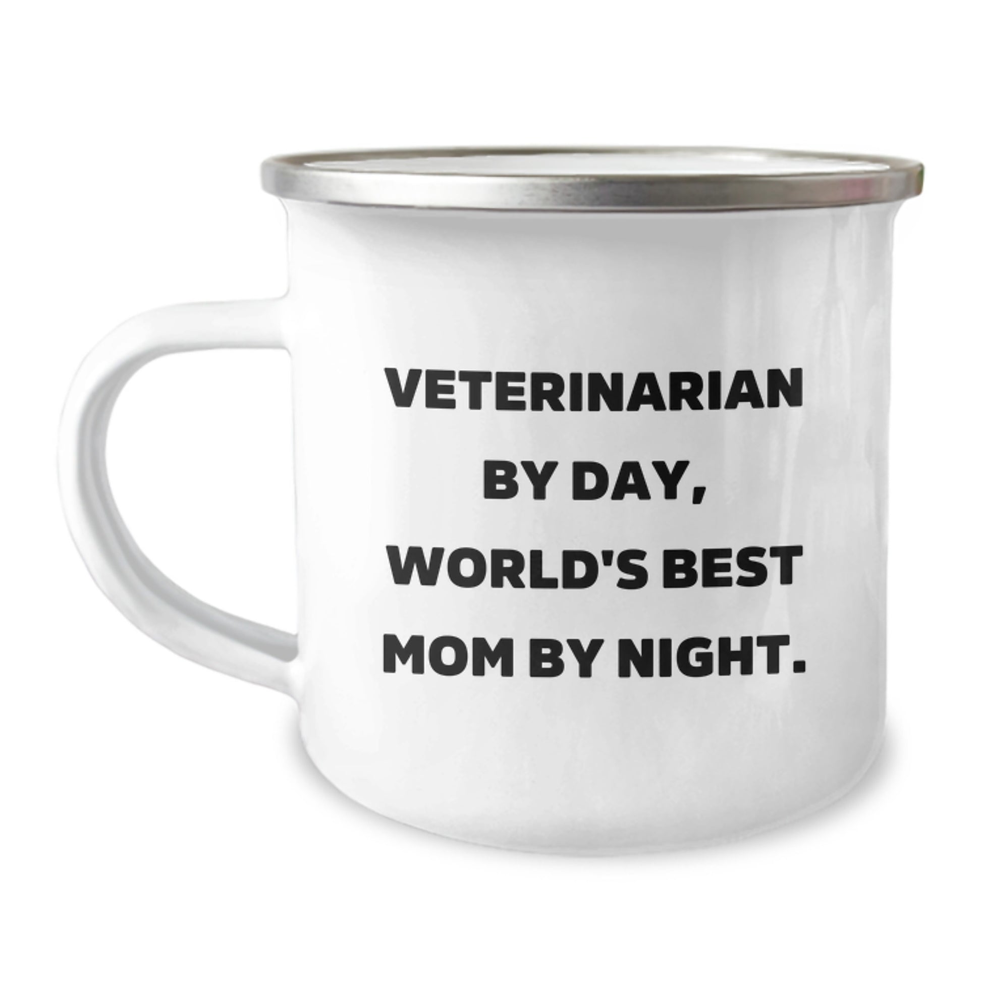 Veterinarian By Day, World's Best Mom By Night. Funny Graduation Gifts from Mom to Veterinarian Friends with Camping Mug - Image 1