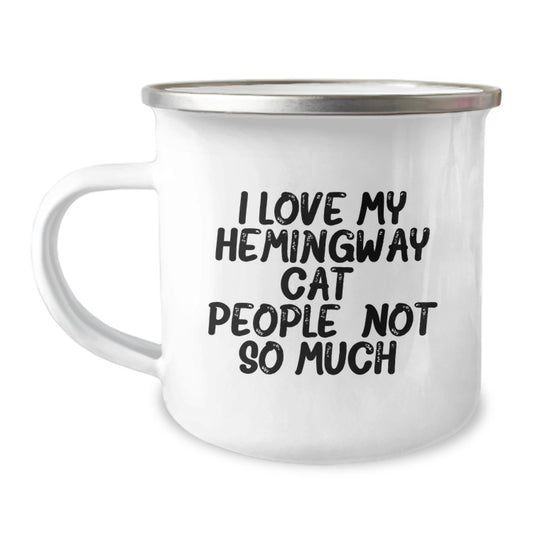 Funny Hemingway Cat Gifts from Friends for Family Graduation Unique Camping Mug - Image 1