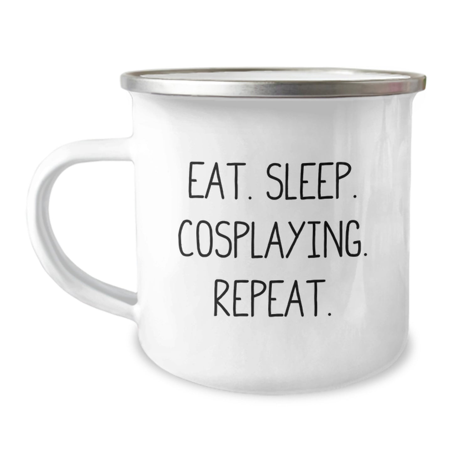 Funny Cosplaying Gifts for Friends, Men, and Women - Eat. Sleep. Cosplaying. Repeat. Stainless Steel Camping Mug for Birthday - Image 1