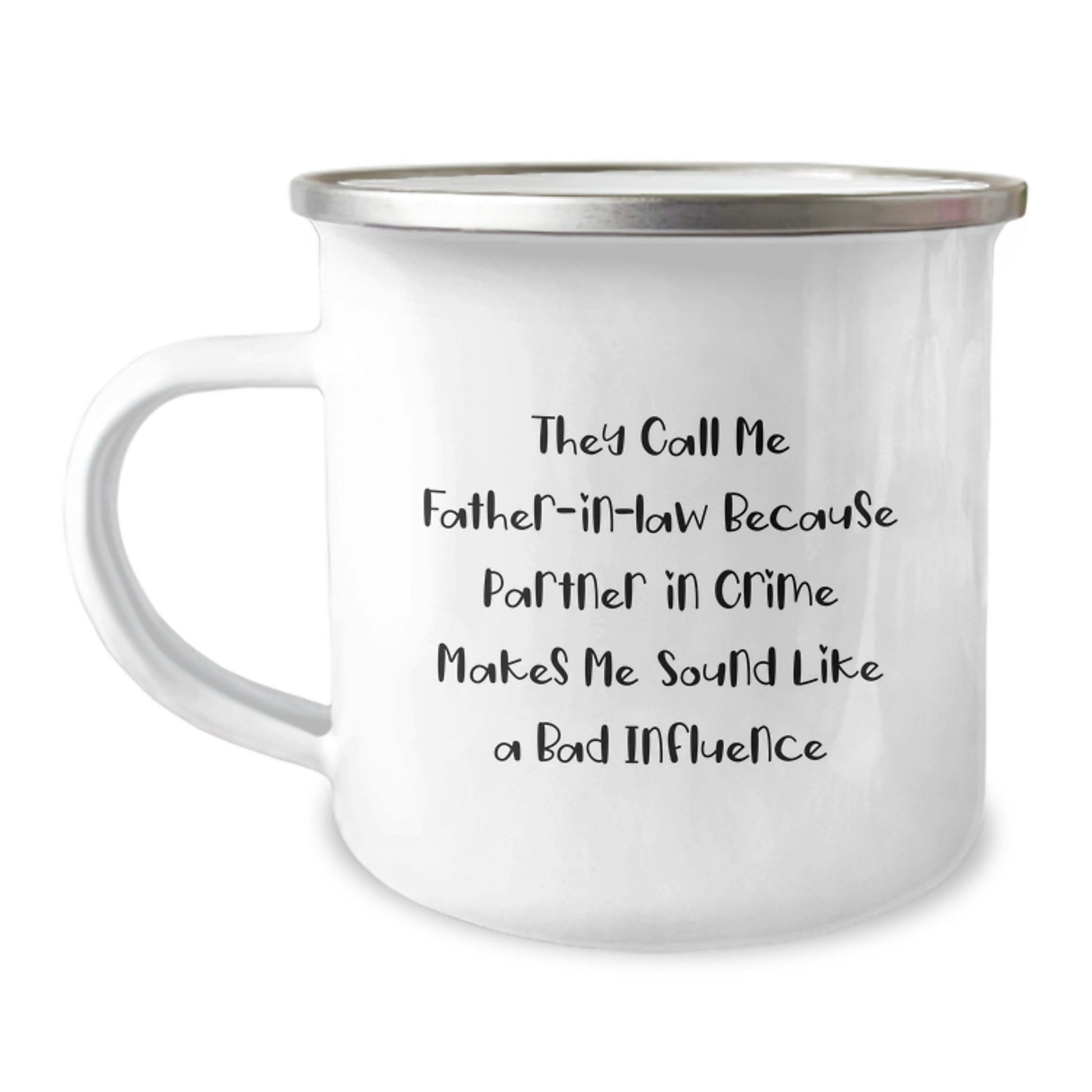 Funny Father-in-law Gifts, Camping Mug for Men, 'They Call Me Father-in-law Because Partner In Crime Makes Me Sound Like A Bad Influence' Quote, Gifts from Family for Graduation Unique Gifts - Image 1