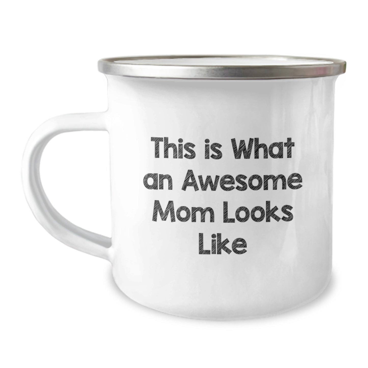 Funny Mom Gifts from Women, Inspirational Camping Mug for Mom's Birthday, This Is What An Awesome Mom Looks Like, 12 oz Stainless Steel with Enamel Finish - Image 1