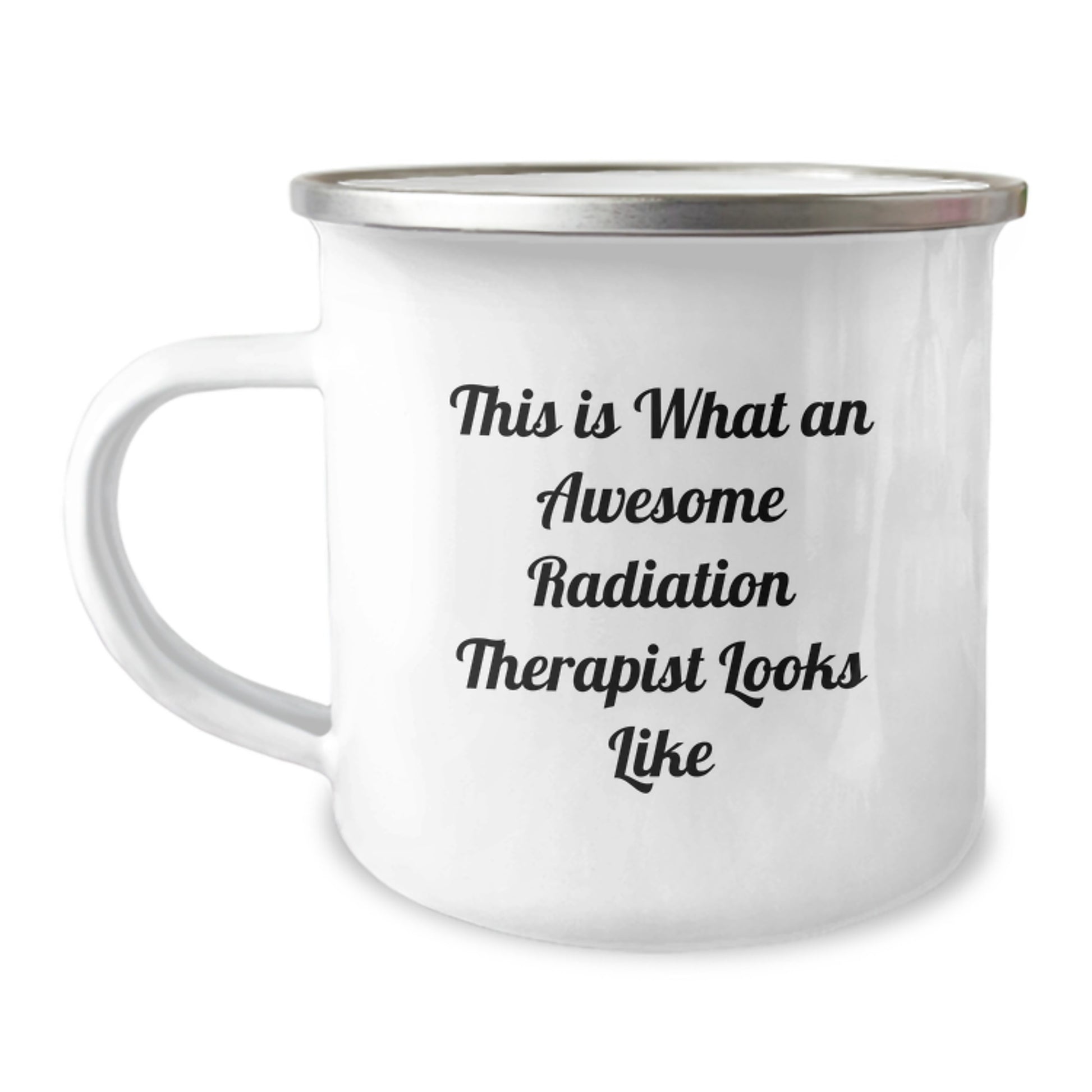 Funny Radiation Therapist Gifts from Friends for Men's Birthday Unique Camping Mugs with This Is What An Awesome Radiation Therapist Looks Like Quote - Image 1