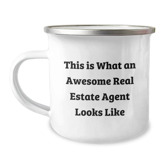 Funny Real Estate Agent Humor Gifts from Friends for Real Estate Agent Birthday Unique Camping Mugs, 'This Is What An Awesome Real Estate Agent Looks Like' - Image 1