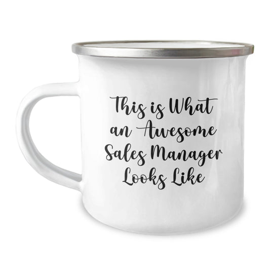 Funny Sales Manager Gifts, Inspirational Quote on Camping Mug, Gifts from Friends for Sales Manager's Birthday - Image 1