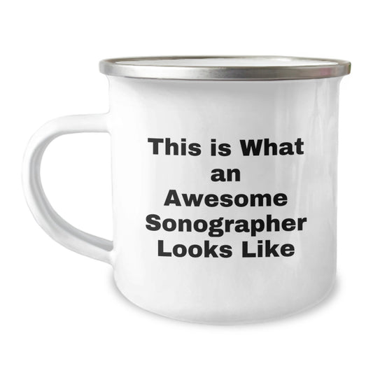 Funny Sonographer Gifts from Friends to Awesome Sonographers on Birthday, This Is What An Awesome Sonographer Looks Like Camping Mug, Perfect for Sonographer's Birthday Celebration - Image 1